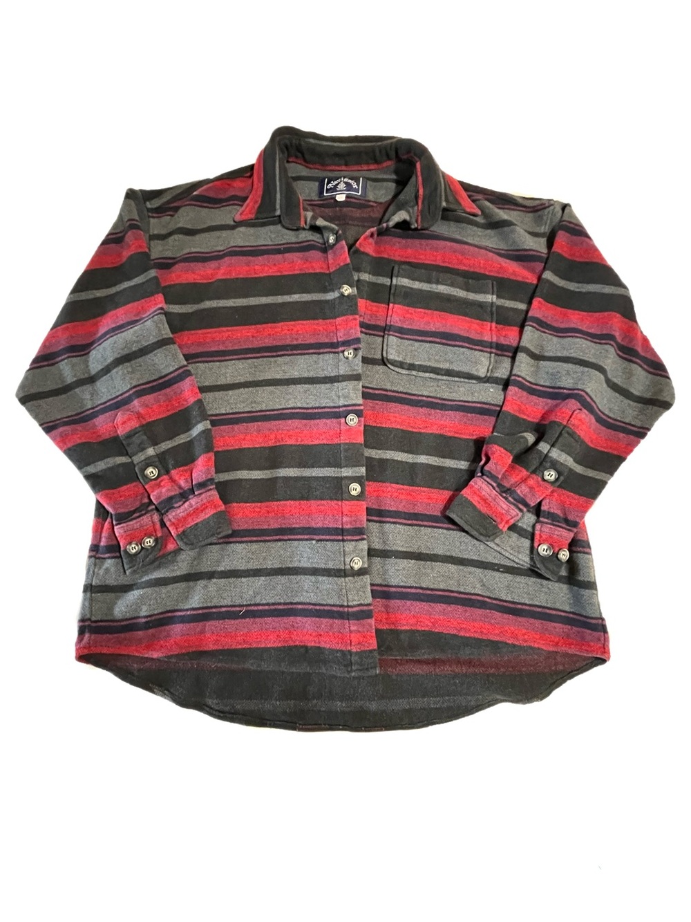 Navigator Men's Striped Red and Grey Shirt Jacket